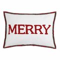 Puesta En Escena 14 x 20 in. Merry Embroidered Poly Filled Pillow PU3673704